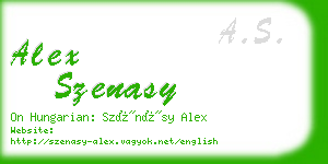 alex szenasy business card